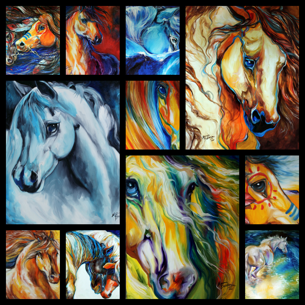 Mustang Horse Original Oil Painting by Marcia Baldwin